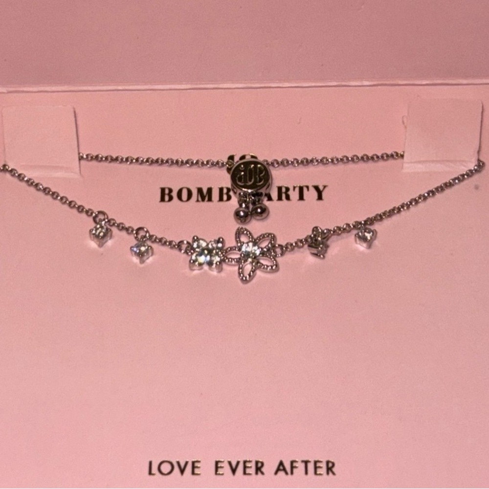Kids Silver Bracelet with Floral Accents